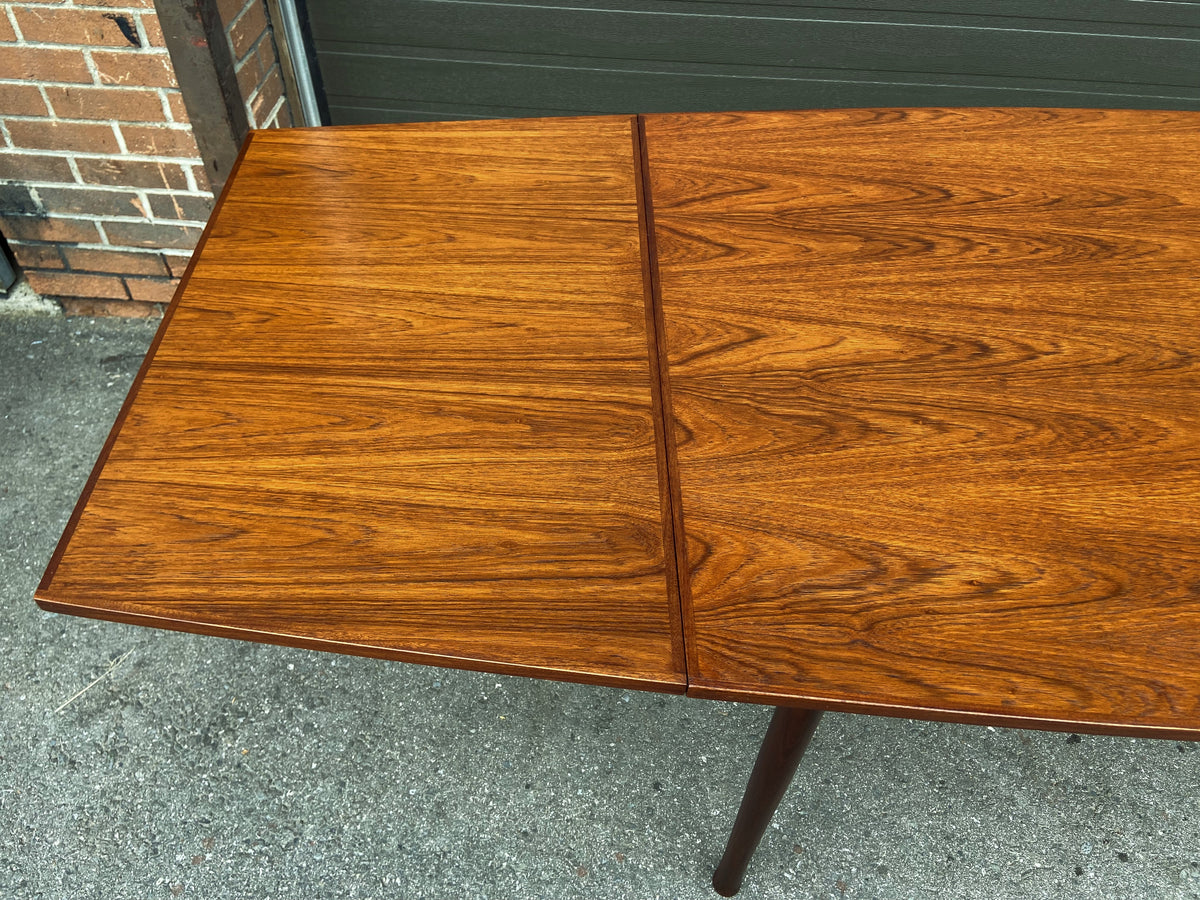 REFINISHED Mid Century Modern Teak Draw Leaf Surfboard shape by RS Associates, 58