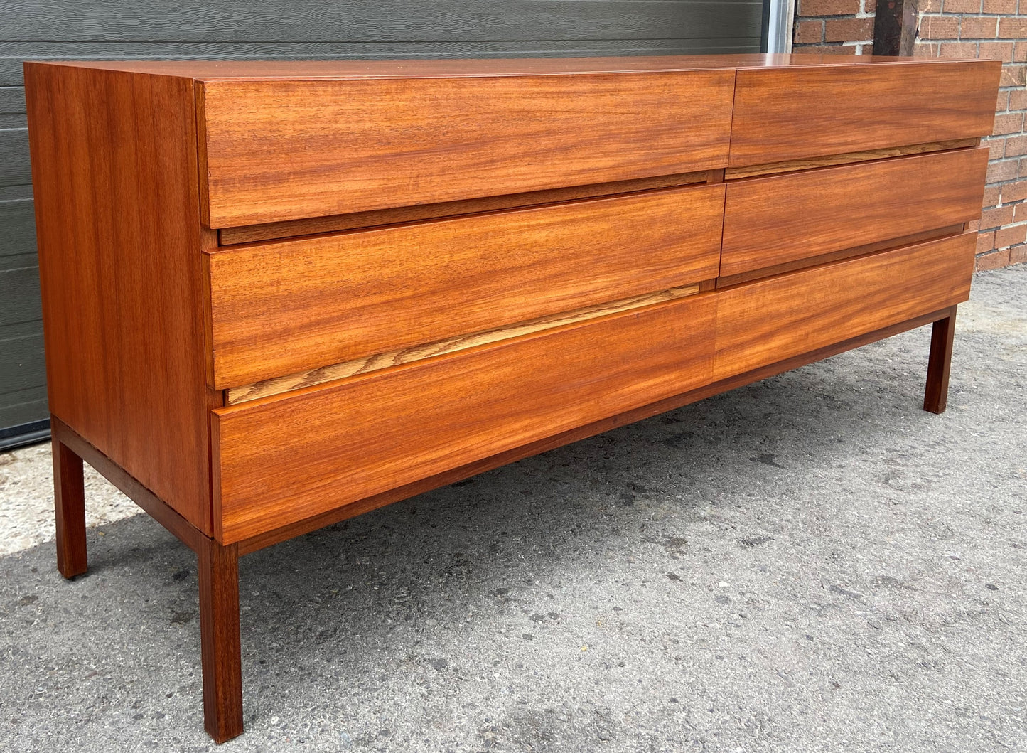 REFINISHED Mid Century Modern Teak Dresser/ TV Console by Reff/ Knoll, 63" PERFECT