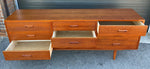 REFINISHED Mid Century Modern Teak Queen Bed w Nightstands & Dresser 9 Drawers 10
