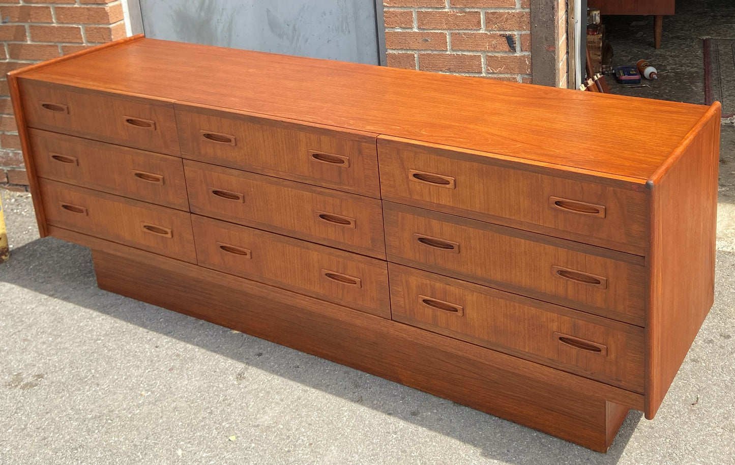 REFINISHED Mid Century Modern Teak Dresser 9 drawers, SUPER SALE