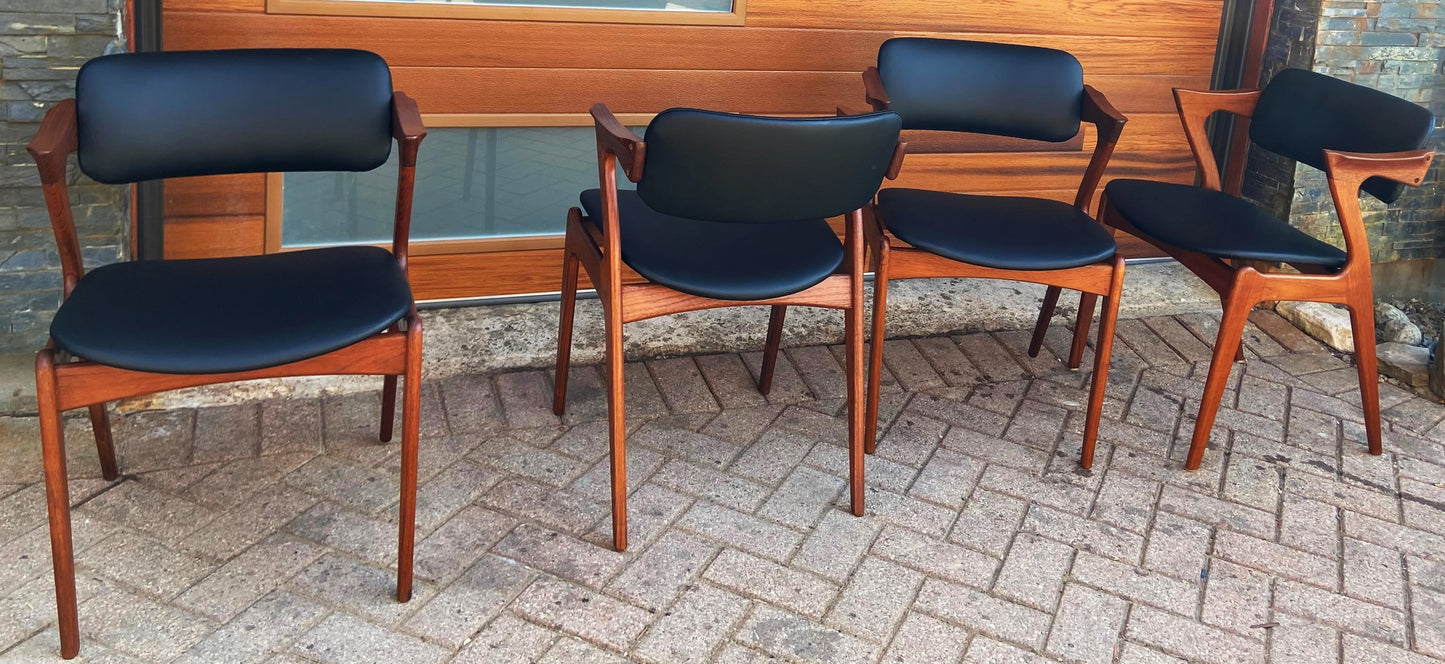 4 REFINISHED REUPHOLSTERED Danish Mid Century Modern Teak Z Armchairs