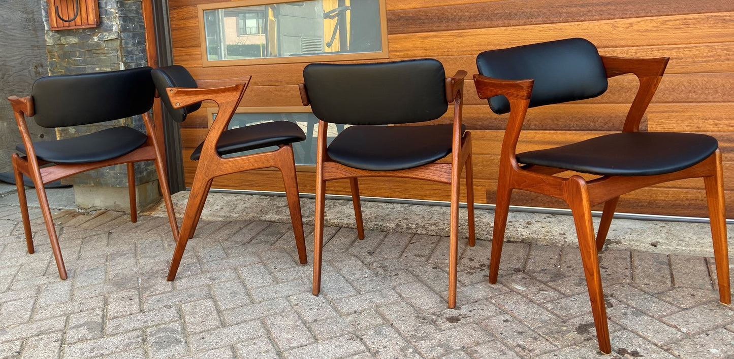 4 REFINISHED REUPHOLSTERED Danish Mid Century Modern Teak Z Armchairs