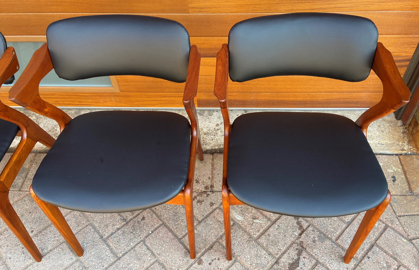 4 REFINISHED REUPHOLSTERED Danish Mid Century Modern Teak Z Armchairs