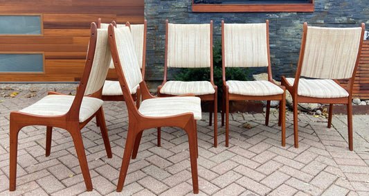 6 RESTORED Danish Mid Century Modern Teak Chairs will be REUPHOLSTERED