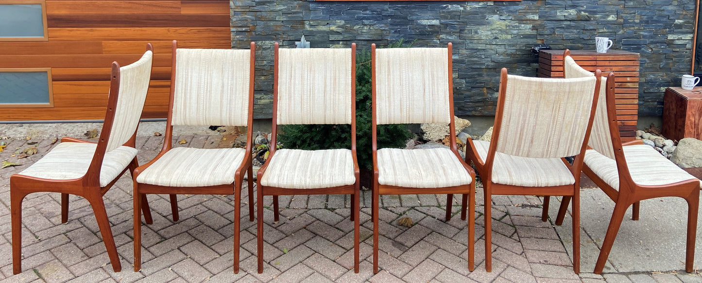 6 RESTORED Danish Mid Century Modern Teak Chairs will be REUPHOLSTERED