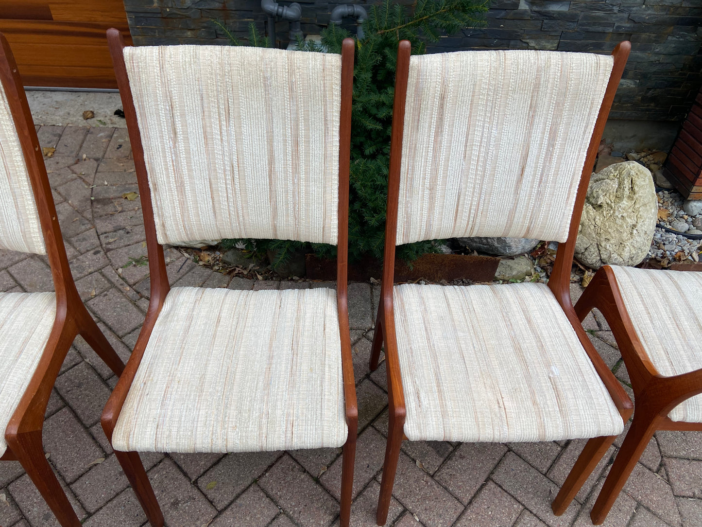 6 RESTORED Danish Mid Century Modern Teak Chairs will be REUPHOLSTERED