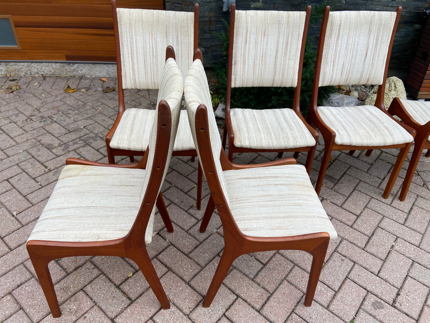 6 RESTORED Danish Mid Century Modern Teak Chairs will be REUPHOLSTERED