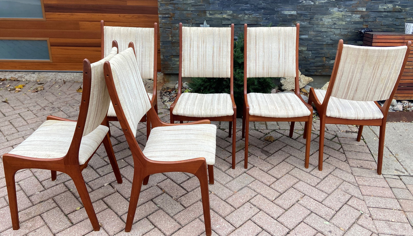 6 RESTORED Danish Mid Century Modern Teak Chairs will be REUPHOLSTERED