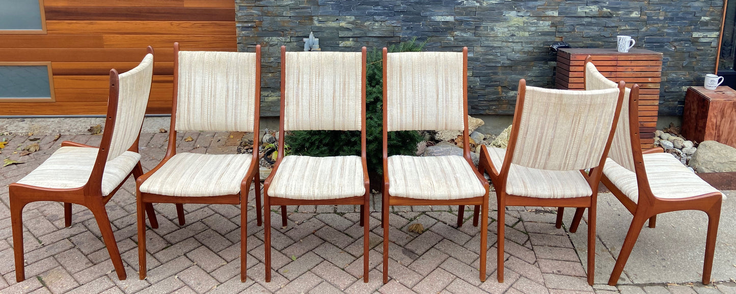 6 RESTORED Danish Mid Century Modern Teak Chairs will be REUPHOLSTERED