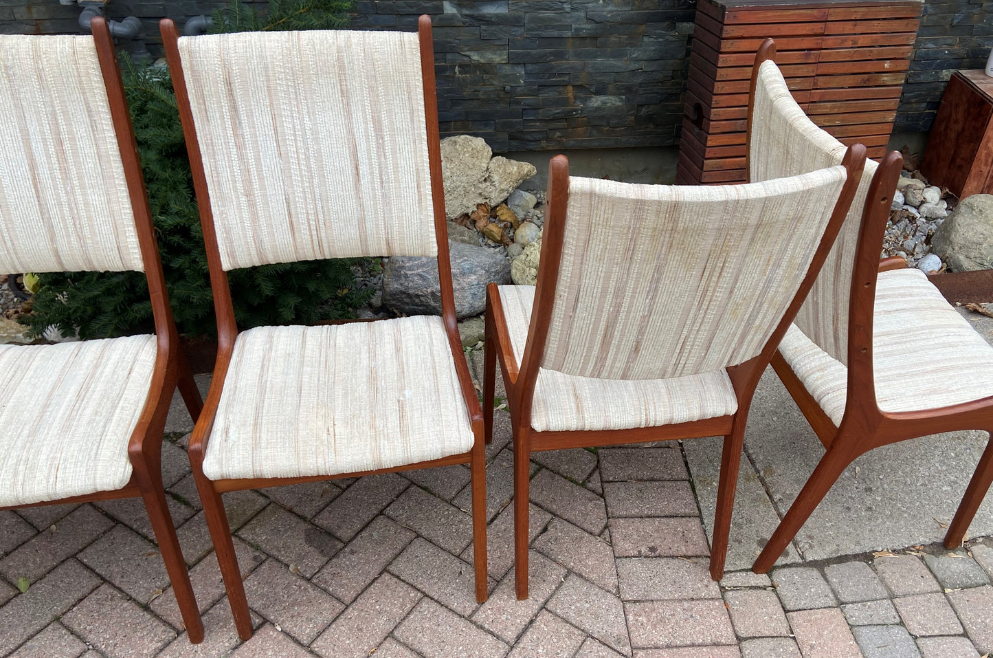 6 RESTORED Danish Mid Century Modern Teak Chairs will be REUPHOLSTERED