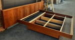 REFINISHED Mid Century Modern Teak King Bed w Storage Drawers & 2 Nightstands 8