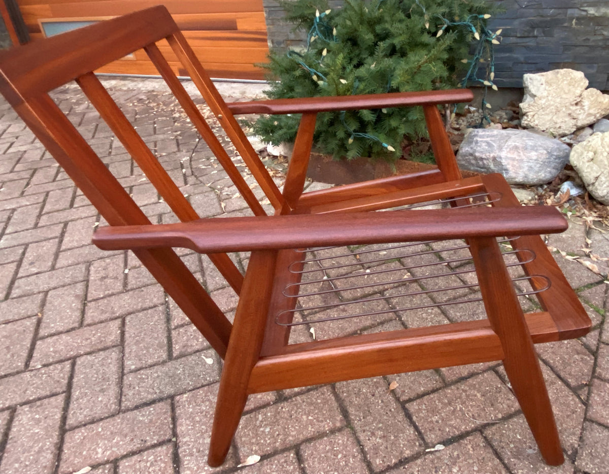 REFINISHED Danish Mid-Century Modern Teak Lounge Chair w NEW CUSHIONS