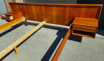 REFINISHED Danish Mid Century Modern Teak Bed w Floating Nightstands Queen 8