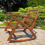 REFINISHED Italian Mid Century Modern Teak Rocking Chair w NEW CUSHIONS, Perfect 9
