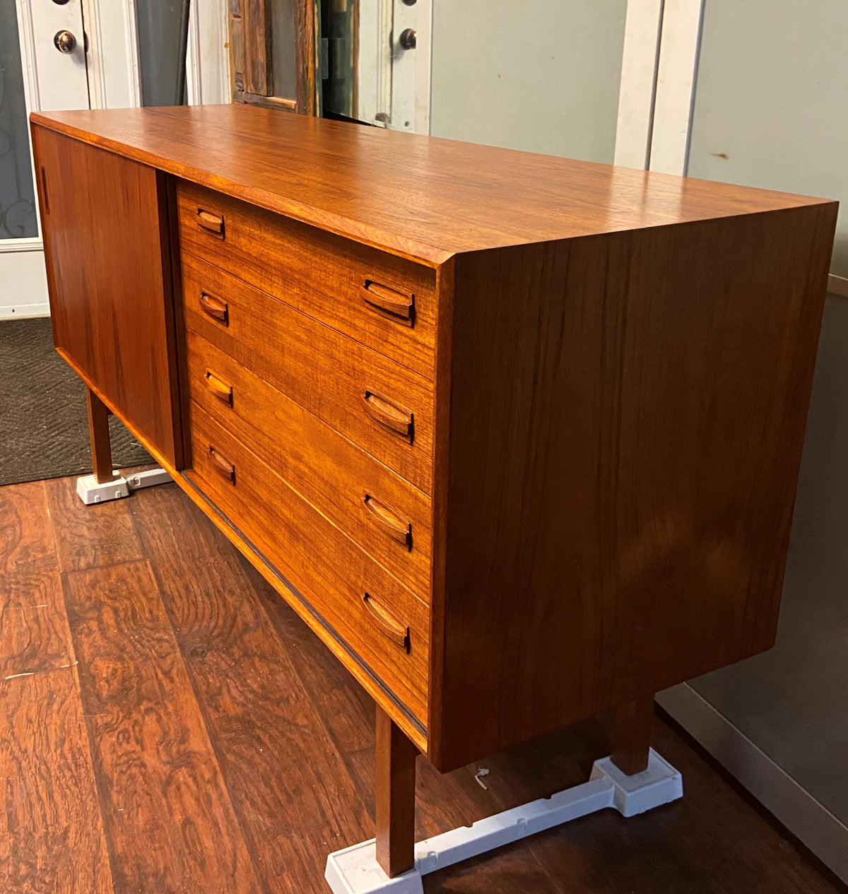 REFINISHED Danish MCM Teak Sideboard Buffet 60