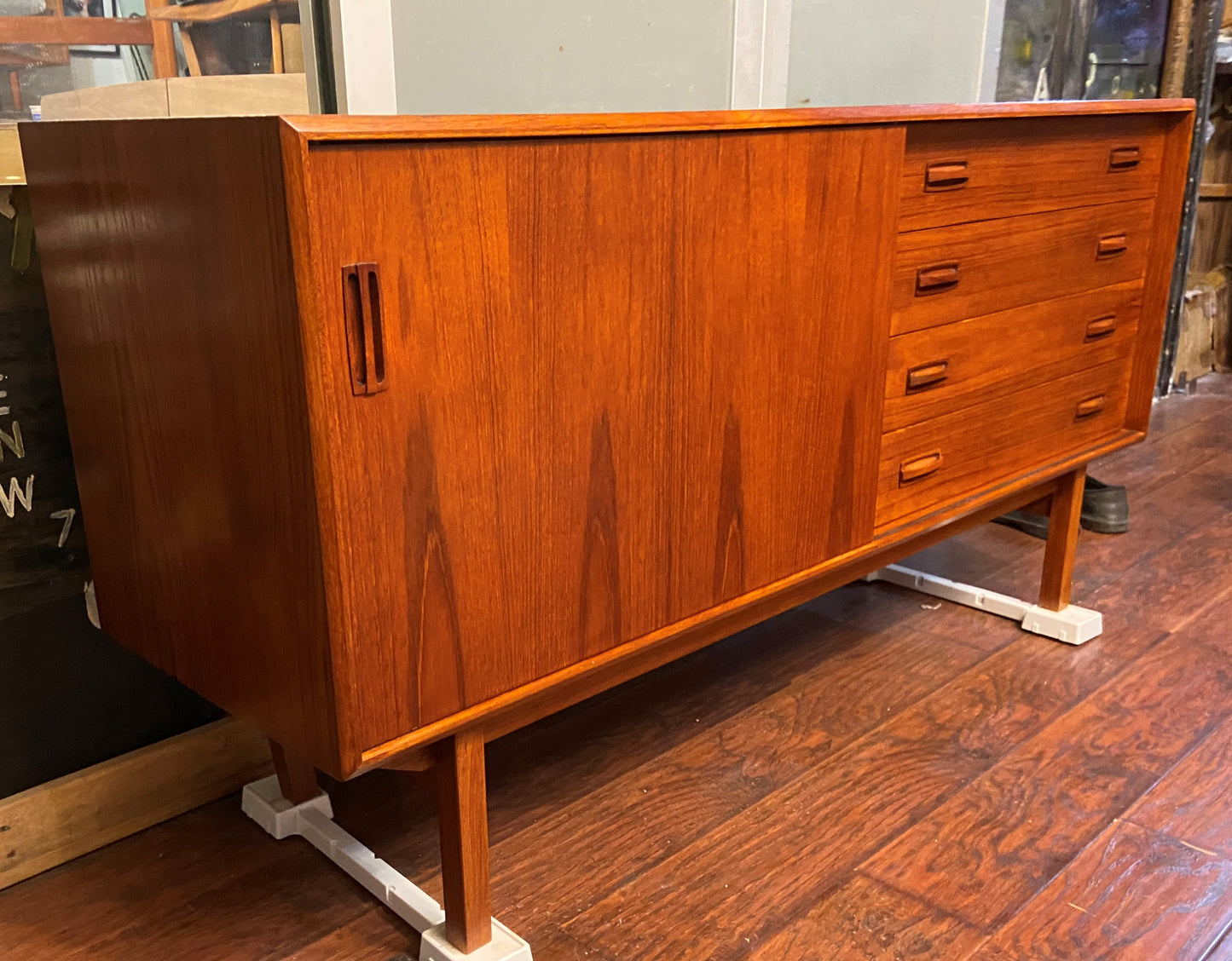 REFINISHED Danish MCM Teak Sideboard Buffet 60", perfect