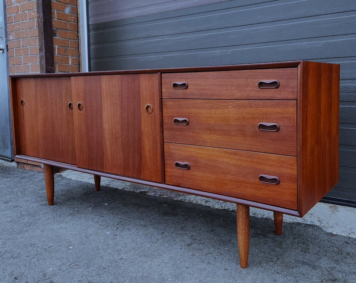 REFINISHED Mid Century Modern Teak Sideboard by Punch Designs 6 ft