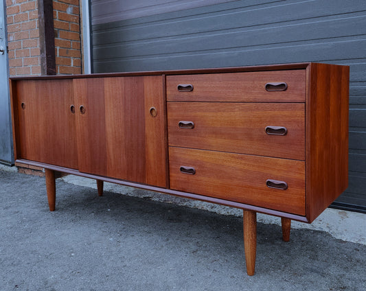 REFINISHED Mid Century Modern Teak Sideboard by Punch Designs 6 ft