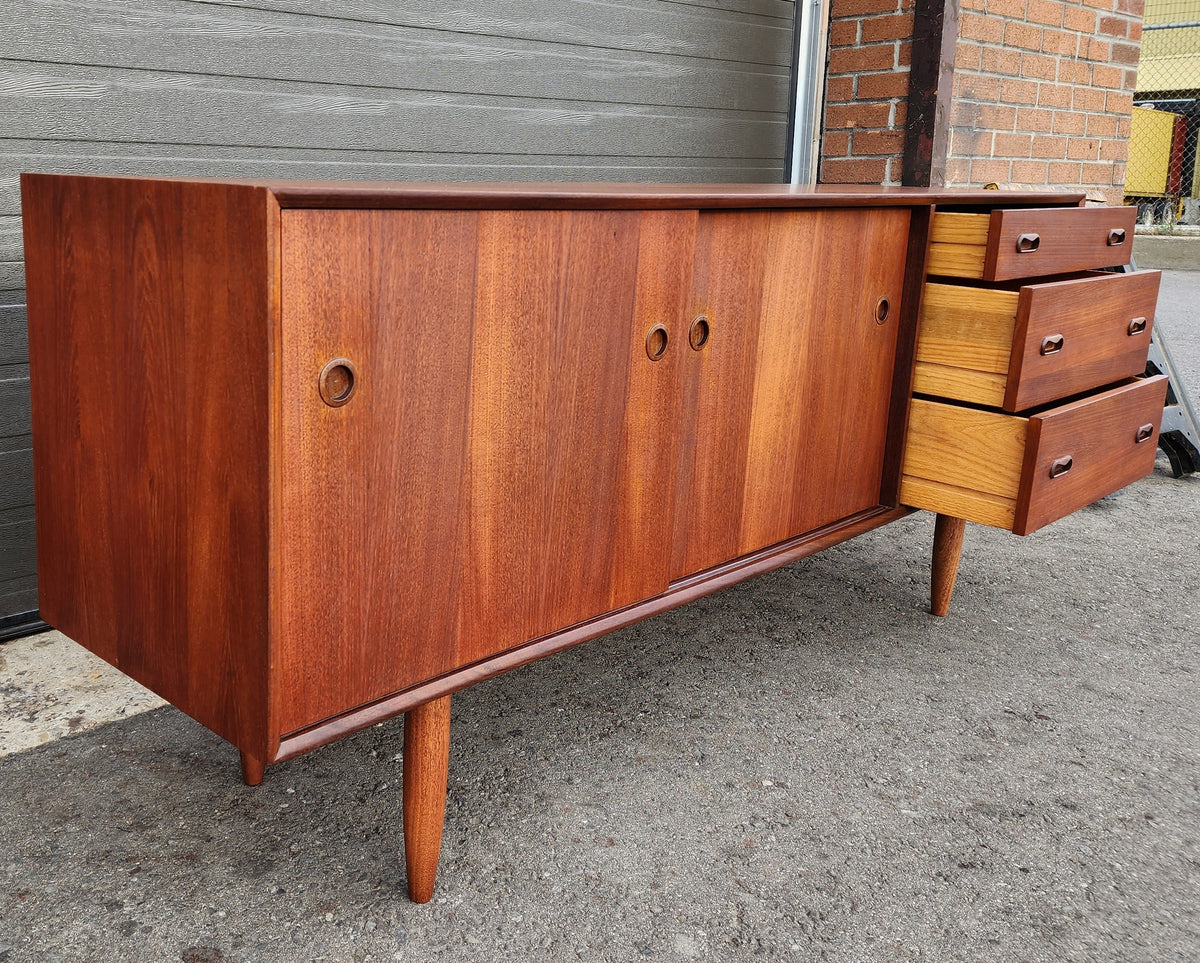 REFINISHED Mid Century Modern Teak Sideboard by Punch Designs 6 ft