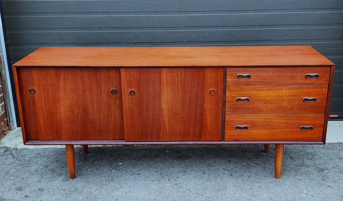 REFINISHED Mid Century Modern Teak Sideboard by Punch Designs 6 ft