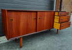 REFINISHED Mid Century Modern Teak Sideboard by Punch Designs 6 ft 4