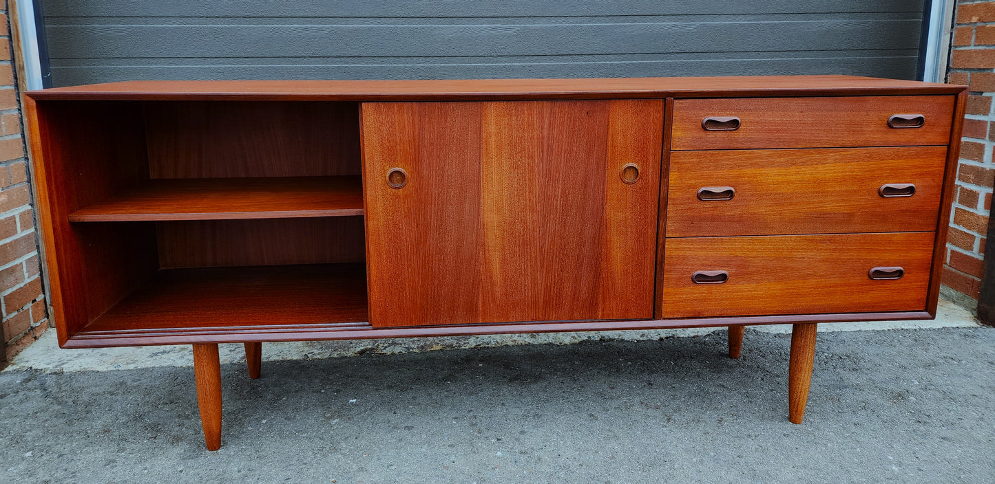 REFINISHED Mid Century Modern Teak Sideboard by Punch Designs 6 ft