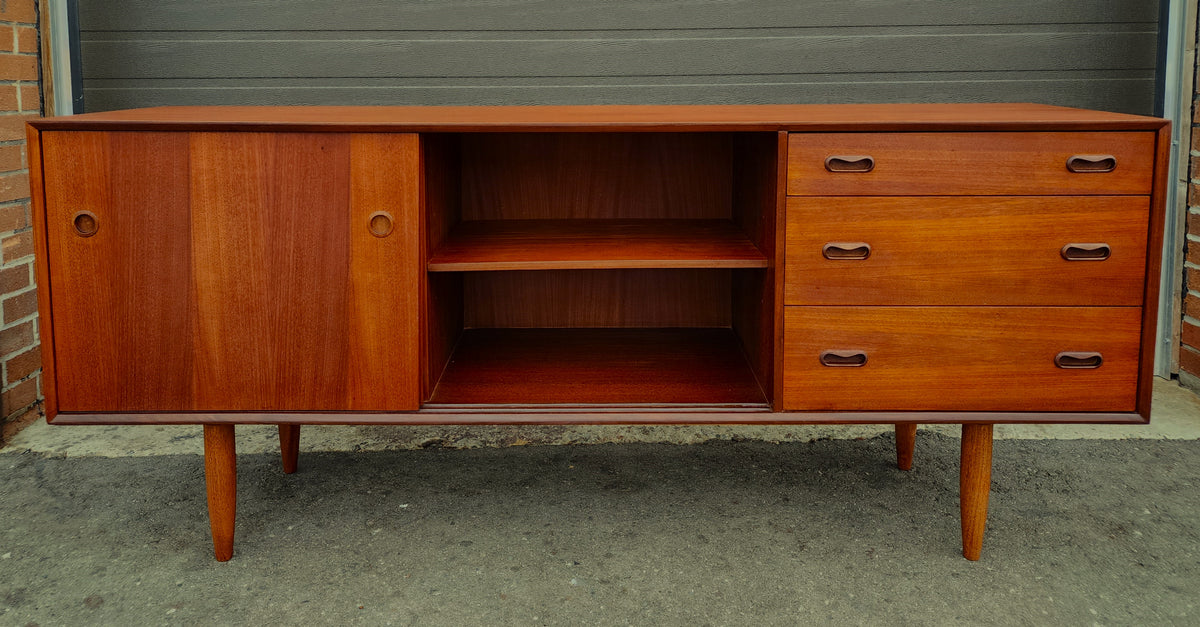 REFINISHED Mid Century Modern Teak Sideboard by Punch Designs 6 ft