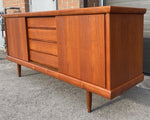 REFINISHED Mid Century Modern Teak Sideboard Credenza 6 ft 9