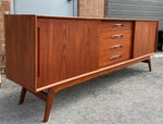 REFINISHED Mid Century Modern Teak Credenza Sideboard 7 ft 3