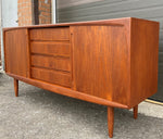 REFINISHED Mid Century Modern Teak Sideboard Credenza 72