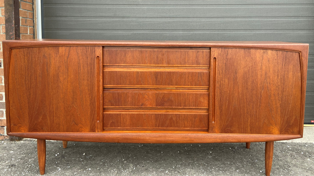 REFINISHED Mid Century Modern Teak Sideboard Credenza 72