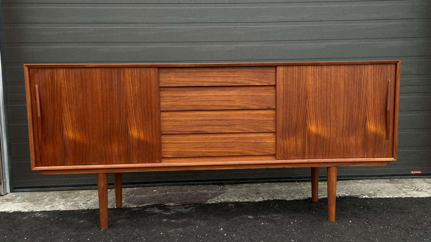 REFINISHED Danish MCM Teak Sideboard Credenza, Perfect