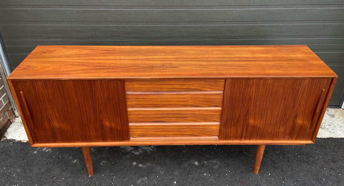 REFINISHED Danish MCM Teak Sideboard Credenza, Perfect