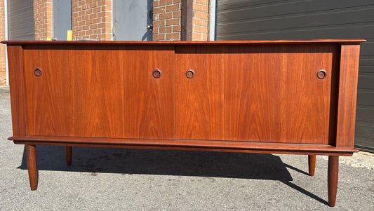 REFINISHED Mid Century Modern Teak Sideboard Buffet Credenza 67"