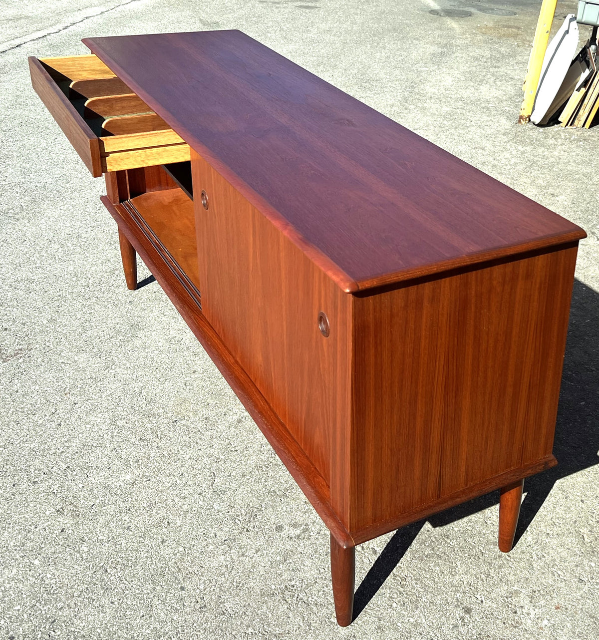 REFINISHED Mid Century Modern Teak Sideboard Buffet Credenza 67