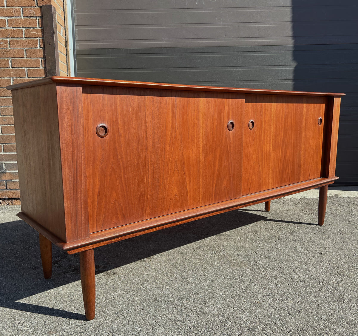 REFINISHED Mid Century Modern Teak Sideboard Buffet Credenza 67