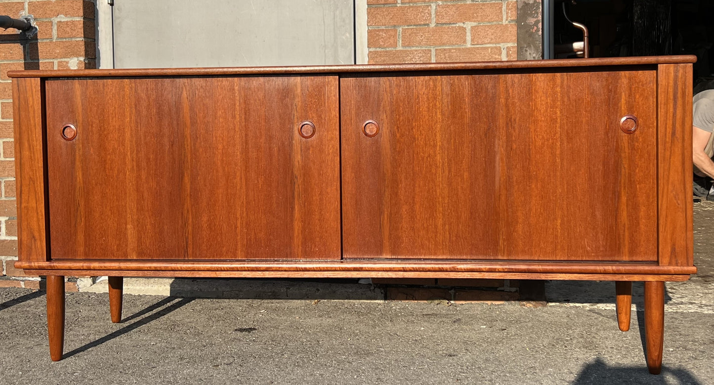 REFINISHED Mid Century Modern Teak Sideboard Credenza 66"