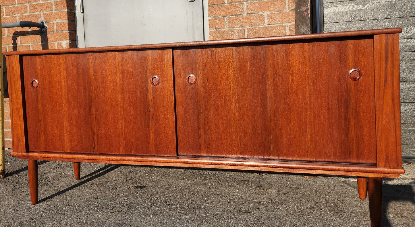 REFINISHED Mid Century Modern Teak Sideboard Credenza 66"