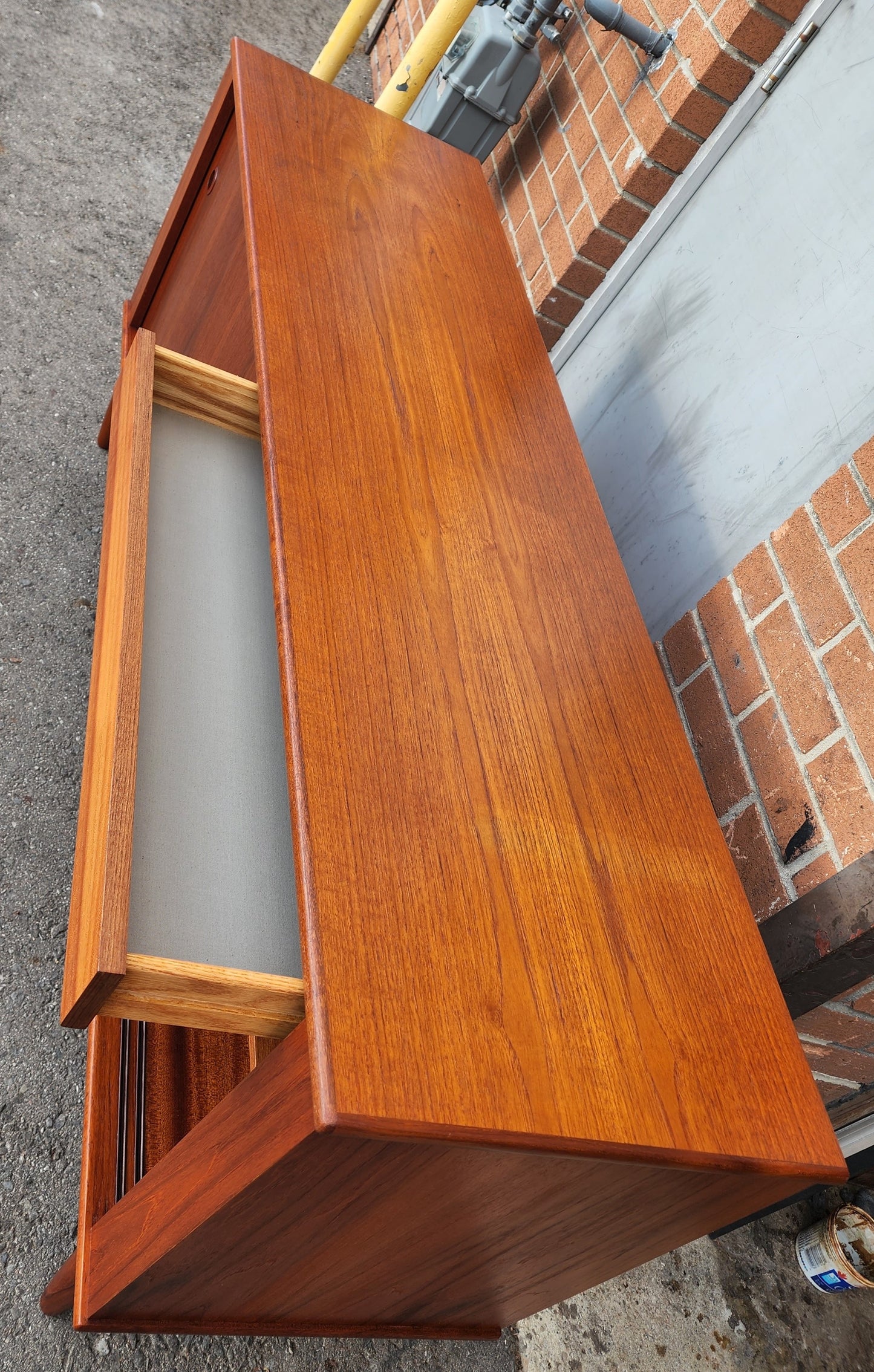 REFINISHED Mid Century Modern Teak Sideboard Credenza 66"