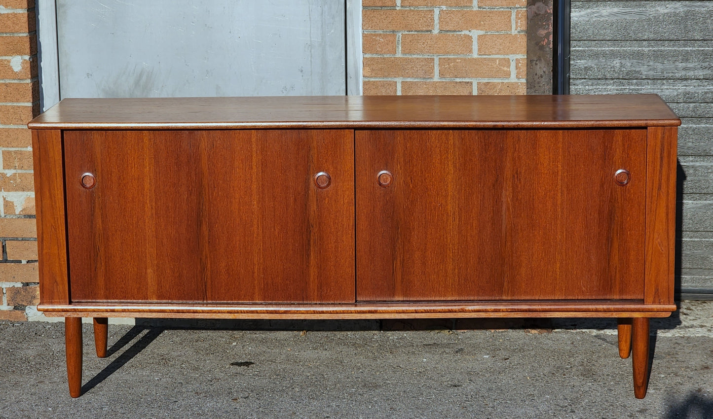 REFINISHED Mid Century Modern Teak Sideboard Credenza 66"