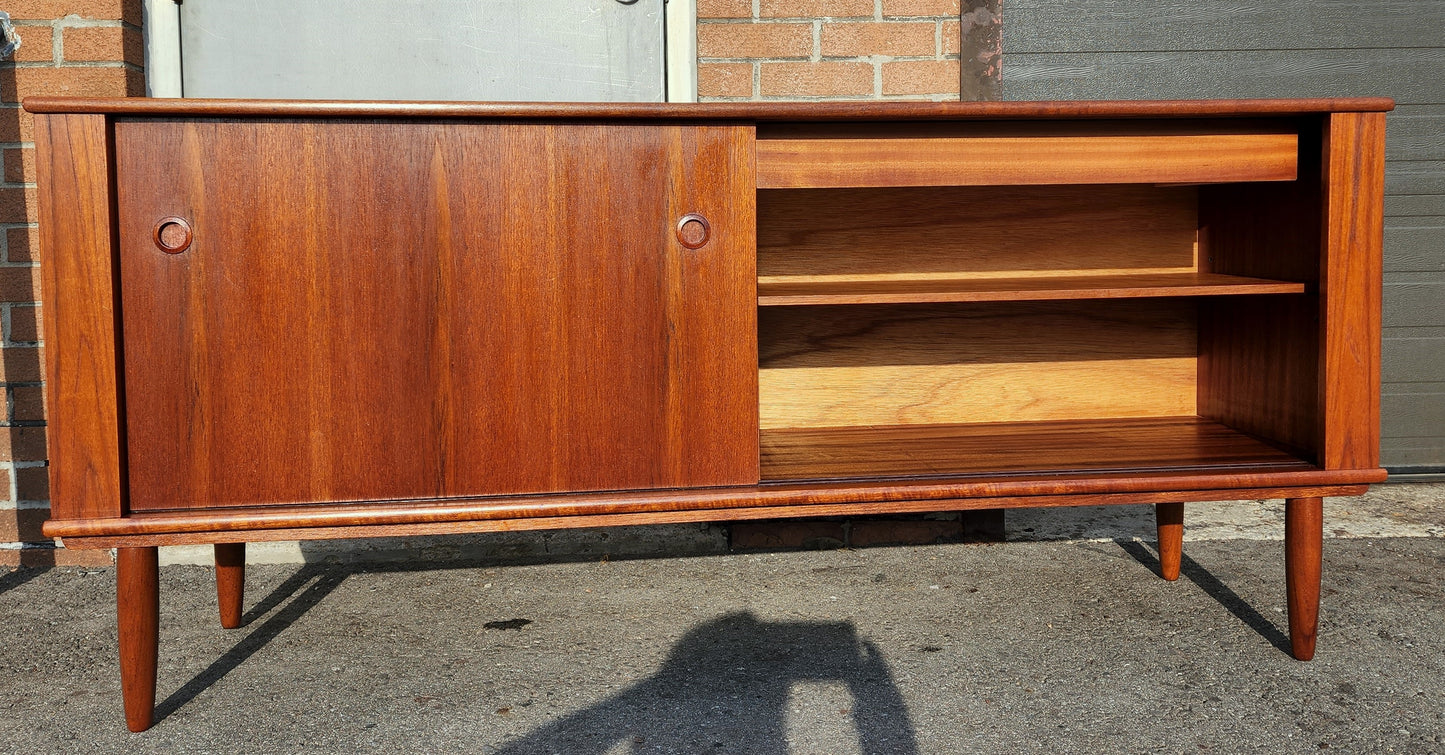 REFINISHED Mid Century Modern Teak Sideboard Credenza 66"