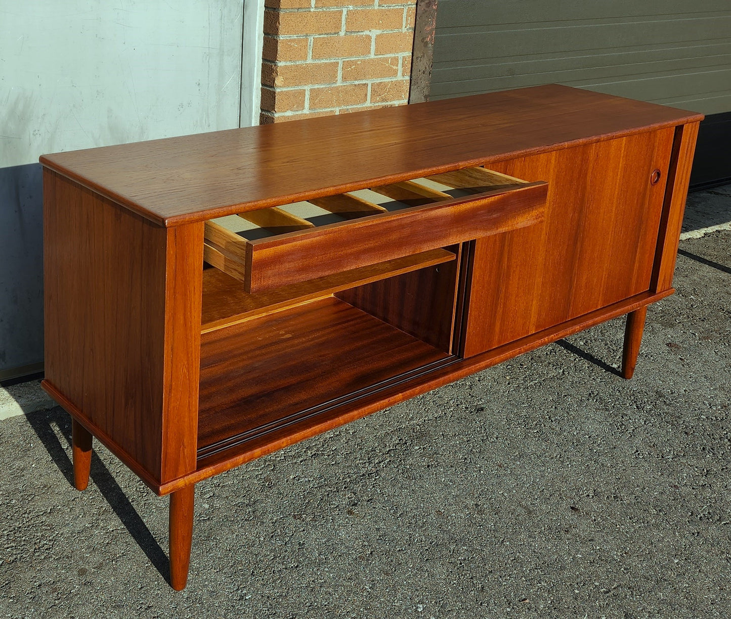 REFINISHED Mid Century Modern Teak Sideboard Credenza 66"