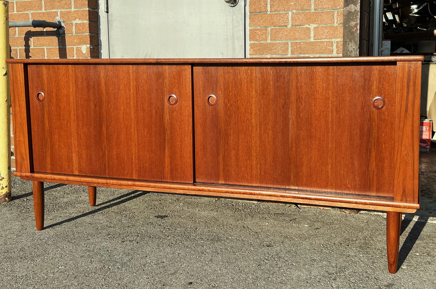 REFINISHED Mid Century Modern Teak Sideboard Credenza 66"