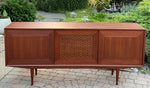 REFINISHED Danish Mid Century Modern Teak Credenza w woven panel 71