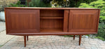 REFINISHED Danish Mid Century Modern Teak Credenza w woven panel 71