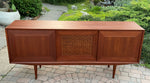 REFINISHED Danish Mid Century Modern Teak Credenza w woven panel 71