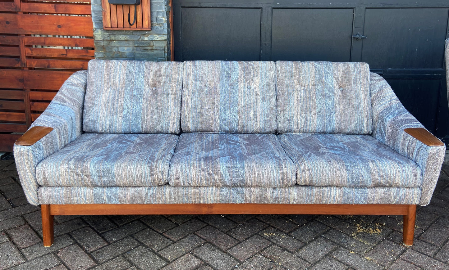 REFINISHED Danish styled MCM Teak Sofa, Lounge Chair and Ottoman