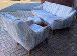 REFINISHED Danish styled MCM Teak Sofa, Lounge Chair and Ottoman 8
