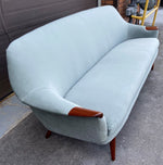 REFINISHED REUPHOLSTERED in wool mohair MCM Teak Sofa by Gerhard Berg, PERFECT 3