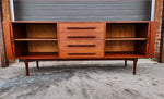 REFINISHED Mid Century Modern Teak Sideboard w Tambour Doors by RS Associates, 78